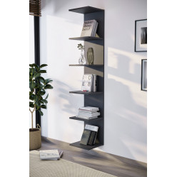 Книжный шкаф настенный КНИЖНЫЙ ШКАФ Nex Home 34,6 x 31,5 x 180 см, Антрацит
