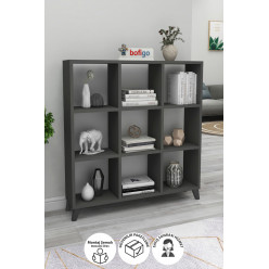 Книжный шкаф с 9 отделениями Square Nex Home 88 x 19,7 x 100 см, Антрацит
