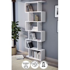 Книжный шкаф-зигзаг с 6 отделениями Nex Home 70 x 24 x 192 см, Белый