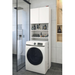 Полка для стиральной машины с 2 дверцами Nex Home 65 х 27 х 190 см, Белый
