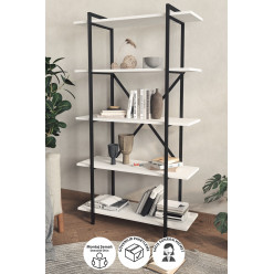Книжный шкаф с 5 отделениями Teos Nex Home 90 x 29,7 x 159 см, Белый