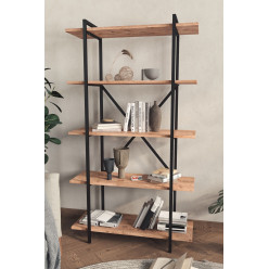 Книжный шкаф с 5 отделениями Teos Nex Home 90 x 29,7 x 159 см, Дуб