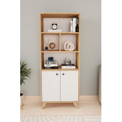 Книжный шкаф с 6 отделениями Smyrna Nex Home 64 x 30 x 157 см, Дуб/Белый