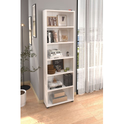 Книжный шкаф с 6 отделениями ДСП Nex Home 55,5 х 20 х 174 см, Белый