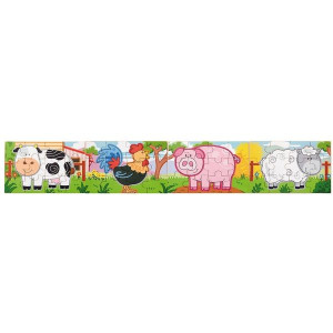 Set puzzle din lemn 4 în 1 „Ferma” Set puzzle din lemn 4 în 1 „Ferma”