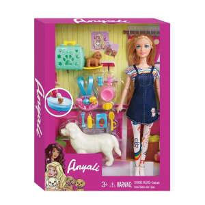 Игровой набор «Кукла с набором для домашних животных», в сарафане