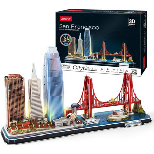 3D Puzzle „San Francisco” cu iluminare LED, 90 elemente 3D Puzzle „San Francisco” cu iluminare LED, 90 elemente