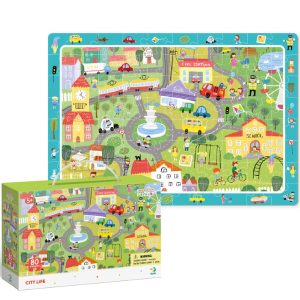 Puzzle „Viața în oraș”, seria Puzzle de observație, 80 elem.