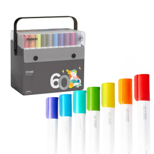 Set de markere semitransparente cu vârf dublu, 60 culori Set de markere semitransparente cu vârf dublu, 60 culori