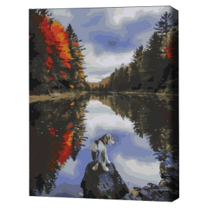 Pictură pe numere 40х50 cm (fără cutie) – Căţelul de lângă lac Pictură pe numere 40х50 cm (fără cutie) – Căţelul de lângă lac