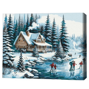 Pictură pe numere 40*50 cm (în cutie) – Vacanță de iarnă. Pictură pe numere 40*50 cm (în cutie) – Vacanță de iarnă.
