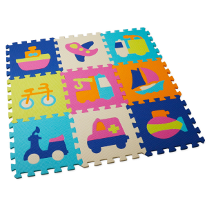 Covoraș-puzzle educativ „Mașinuțe și avione”, 9 elem. Covoraș-puzzle educativ „Mașinuțe și avione”, 9 elem.