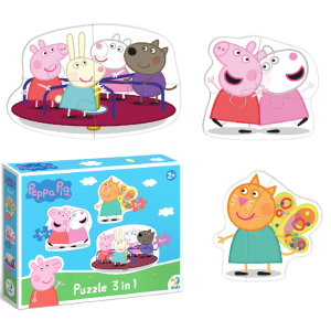Puzzle 3 în 1 „Prietenii Peppa Pig”