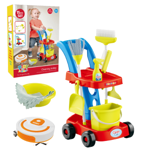 Set de curățenie cu cărucior și mătură Set de curățenie cu cărucior și mătură
