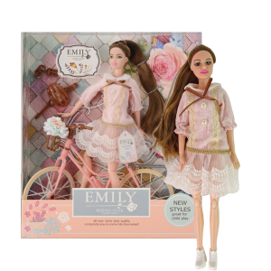 Păpușa Emily cu bicicletă Păpușa Emily cu bicicletă