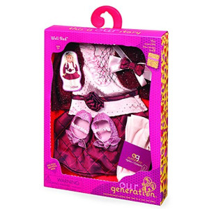 Set de haine: Ținută festivă roșie pentru păpușă, 46 cm Set de haine: Ținută festivă roșie pentru păpușă, 46 cm