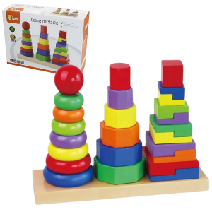 Set piramide din lemn „Forme geometrice” Set piramide din lemn „Forme geometrice”