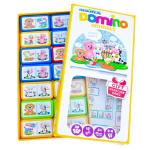 Joc de masă „Domino multicolor cu animale”, 28 dominouri Joc de masă „Domino multicolor cu animale”, 28 dominouri
