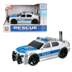 1:20 Mașină de poliție cu fricțiune (lumini /sunete) 1:20 Mașină de poliție cu fricțiune (lumini /sunete)