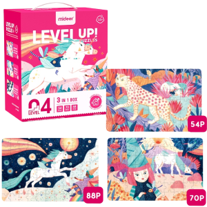 Seria de puzzle-uri „Unicorn”, 3 în 1, nivelul 4 Seria de puzzle-uri „Unicorn”, 3 în 1, nivelul 4