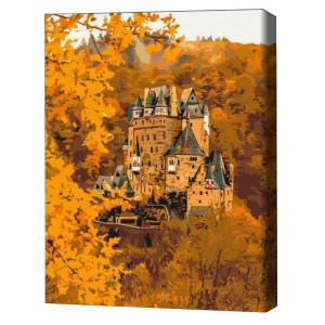 Pictură pe numere 40х50 cm (fără cutie) – Castel de toamnă. Pictură pe numere 40х50 cm (fără cutie) – Castel de toamnă.