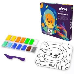 Tablou 3D pe numere din plastilină aerată Air Clay 24×24 cm – Vidră Tablou 3D pe numere din plastilină aerată Air Clay 24×24 cm – Vidră