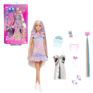 Кукла Barbie «Fun & Fancy» c аксессуарами для создания причёсок Кукла Barbie «Fun & Fancy» c аксессуарами для создания причёсок
