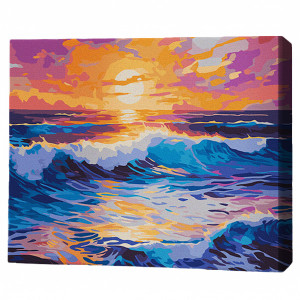 Pictură pe numere 40х50 cm (fără cutie) – Apus peste ocean Pictură pe numere 40х50 cm (fără cutie) – Apus peste ocean