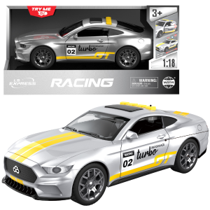 1:18 Спортивная инерционная машинка, (свет / звук), серая 1:18 Спортивная инерционная машинка, (свет / звук), серая