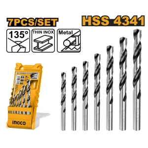 Set de burghiu pentruri metal 7buc INGCO AKD1075 Set de burghiu pentruri metal 7buc INGCO AKD1075