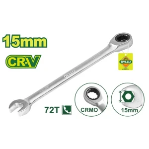 Cheie combinata cu clichet 15 mm CR-V DYLLU DTSA5115 Cheie combinata cu clichet 15 mm CR-V DYLLU DTSA5115