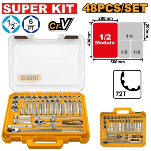 Set universal de scule și duze 48buc INGCO HKTS12486 Set universal de scule și duze 48buc INGCO HKTS12486
