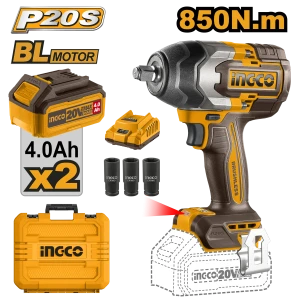 Masina de insurubat cu impact pe acumulator Li-Ion 20V/2*4A 850Nm INGCO CIWLI2085 Masina de insurubat cu impact pe acumulator Li-Ion 20V/2*4A 850Nm INGCO CIWLI2085