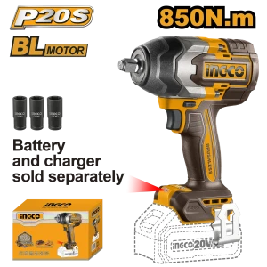 Masina de insurubat compatibillă cu acumulator 850Nm INGCO CIWLI20851 Masina de insurubat compatibillă cu acumulator 850Nm INGCO CIWLI20851