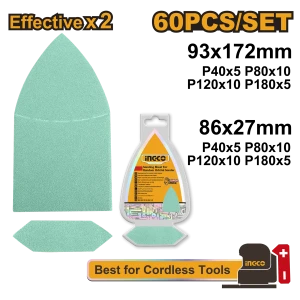 Complect de hîrtie abrazivă 60buc INGCO AKTS938660 Complect de hîrtie abrazivă 60buc INGCO AKTS938660
