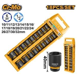 Set cap cheie tubulara 18 piese INGCO HKISSD12186 Set cap cheie tubulara 18 piese INGCO HKISSD12186