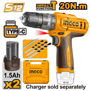 Шуруповёрт аккумуляторный 2x1.5Ah 20N.m INGCO CIDLI12206 Шуруповёрт аккумуляторный 2x1.5Ah 20N.m INGCO CIDLI12206