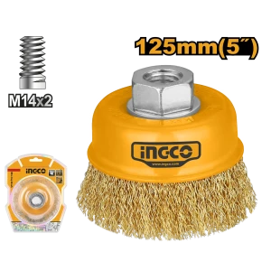 Perie cupa slefuit cu sarma M14 D 125mm INGCO Perie cupa slefuit cu sarma M14 D 125mm INGCO