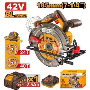 Fierăstrău circular cu acumulator 42V/1*2.5Ah, (motor fără perii)185 mm CSLI4218511 INGCO Fierăstrău circular cu acumulator 42V/1*2.5Ah, (motor fără perii)185 mm CSLI4218511 INGCO