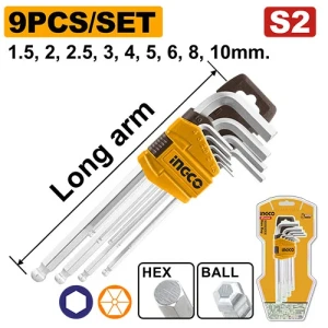 Набор шестигранных ключей 9 buc INGCO HHK12091 Набор шестигранных ключей 9 buc INGCO HHK12091