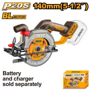Циркулярная аккумуляторная пила без аккум, 140 mm 20V INGCO CSLI1402 Циркулярная аккумуляторная пила без аккум, 140 mm 20V INGCO CSLI1402
