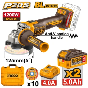 Polizor unghiular 125mm cu acumulator 20V/2*5.0Ah 1200W INDUSTRIAL INGCO CAGLI2120272 Polizor unghiular 125mm cu acumulator 20V/2*5.0Ah 1200W INDUSTRIAL INGCO CAGLI2120272
