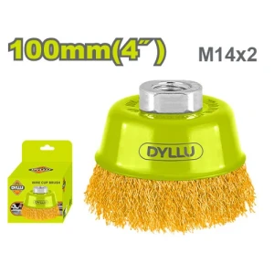 Perie cupă pentru șlefuit сu sârmă M14x2 100mm DYLLU DTCE1402 Perie cupă pentru șlefuit сu sârmă M14x2 100mm DYLLU DTCE1402