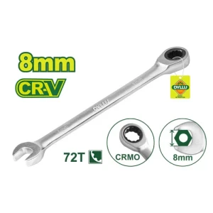 Cheie combinata cu clichet 8 mm CR-V DYLLU DTSA5108 Cheie combinata cu clichet 8 mm CR-V DYLLU DTSA5108