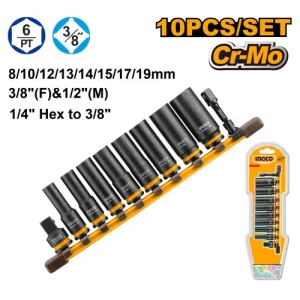 Set cap cheie tubulara 10buc. INGCO HKISSD38105L Set cap cheie tubulara 10buc. INGCO HKISSD38105L