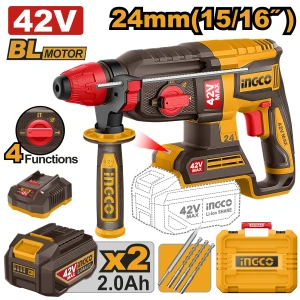 Ciocan rotopercutor cu acumulator 42V/2*2.0Ah INGCO CRHLI422482 Ciocan rotopercutor cu acumulator 42V/2*2.0Ah INGCO CRHLI422482
