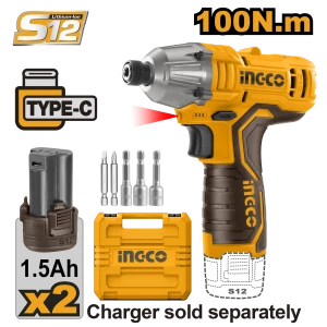Аккумуляторный ударный винтовёрт 12V/2*1.5A INGCO CIRLI12015 Аккумуляторный ударный винтовёрт 12V/2*1.5A INGCO CIRLI12015