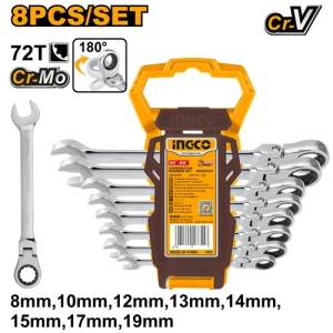 Set chei combinate cu clinchet 8 buc 8-19mm INGCO HKSPAR1083 Set chei combinate cu clinchet 8 buc 8-19mm INGCO HKSPAR1083
