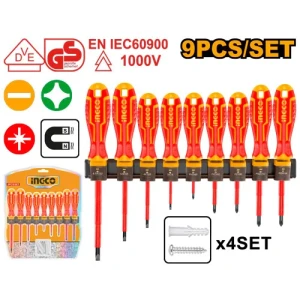 Set surubelnite 9PCS INGCO HKISD0908 Set surubelnite 9PCS INGCO HKISD0908