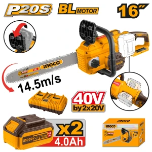 Ferestrau cu lant cu acumulator Li-Ion 20V/2*4Ah INDUSTRIAL INGCO CGSLI401682 Ferestrau cu lant cu acumulator Li-Ion 20V/2*4Ah INDUSTRIAL INGCO CGSLI401682
